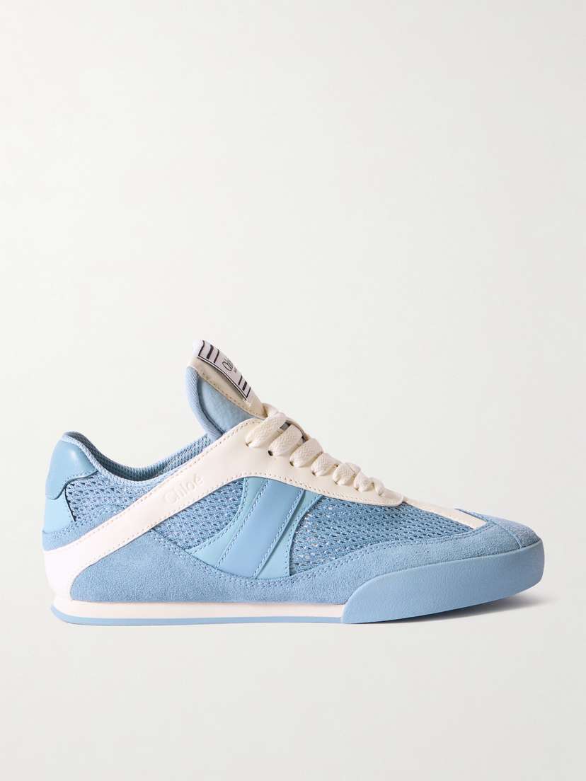 Chloé Kick Suede And Leather-trimmed Mesh Sneakers