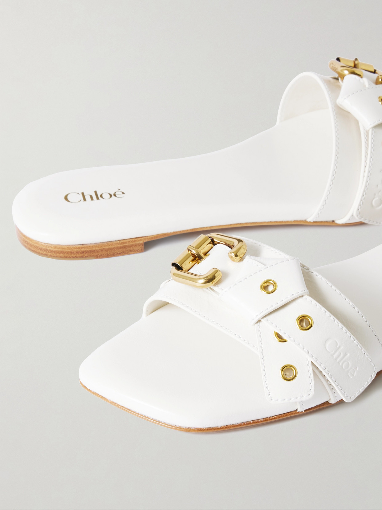 Chloé Autry White Leather Clc Sneakers In Beige