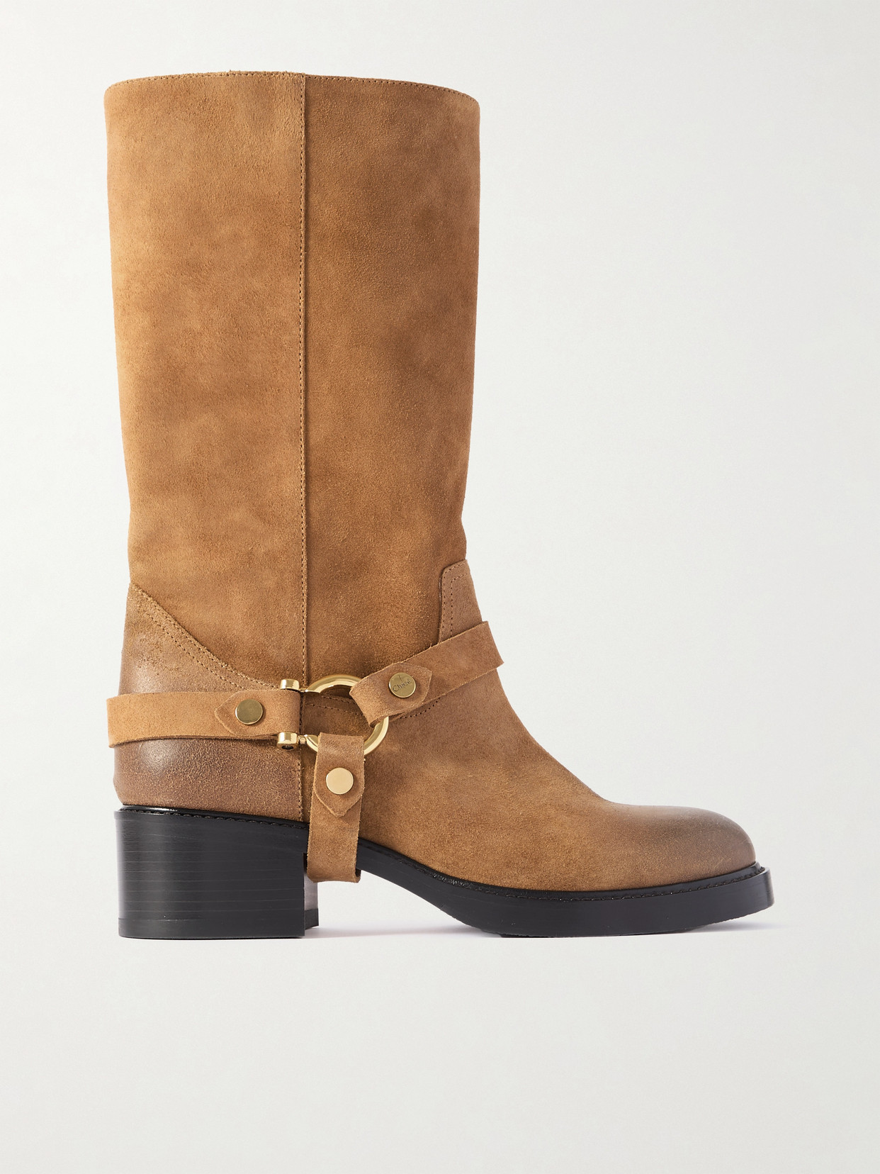 Chloé Dakota Buckled Suede Ankle Boots In Brown
