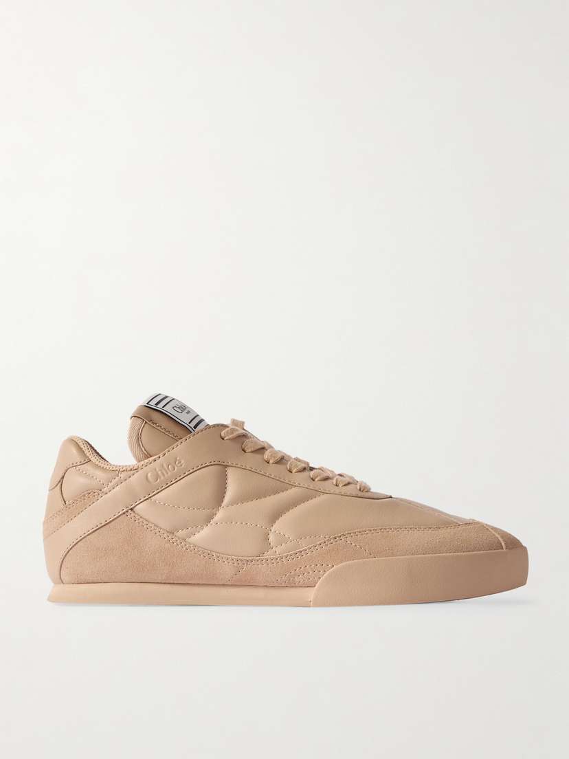 Chloé Kick Suede-trimmed Quilted Leather Sneakers