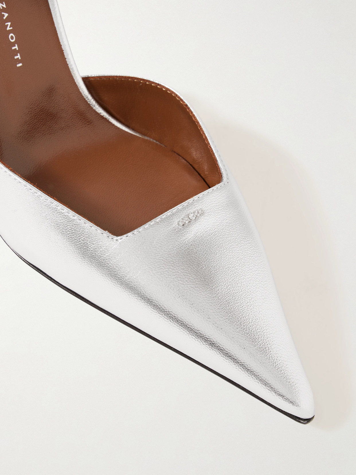 Giuseppe Zanotti Mizuki Crystal-embellished Metallic Leather Pumps In Silver