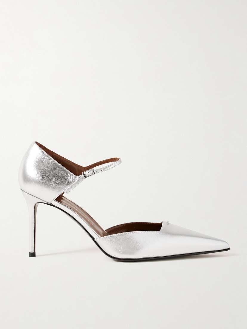 Giuseppe Zanotti Mizuki Crystal-embellished Metallic Leather Pumps