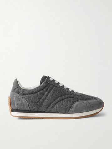 TOTEME Suede-trimmed wool-flannel sneakers