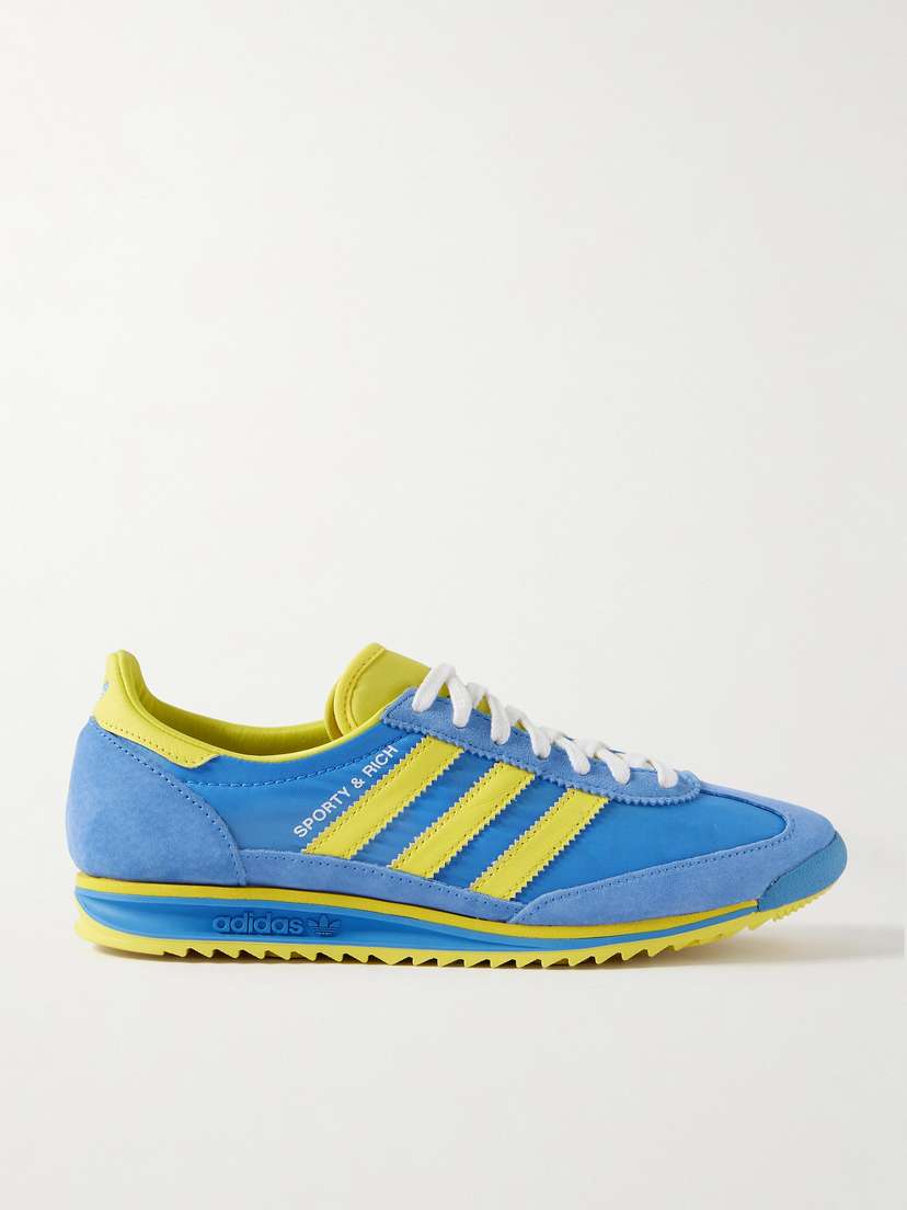 adidas Originals + Sporty & Rich Sl 72 Leather And Suede-trimmed Mesh Sneakers