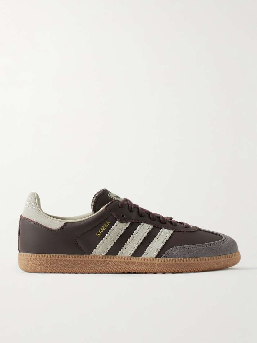 adidas Originals Samba Og Suede-trimmed Leather Sneakers - UK 10