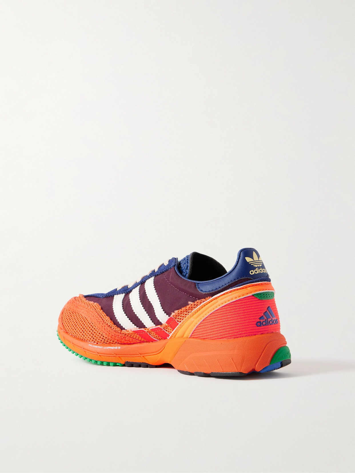 ADIDAS ORIGINALS + BAD BUNNY ADIZERO SL 72 SUEDE AND MESH-TRIMMED SHELL AND LEATHER SNEAKERS