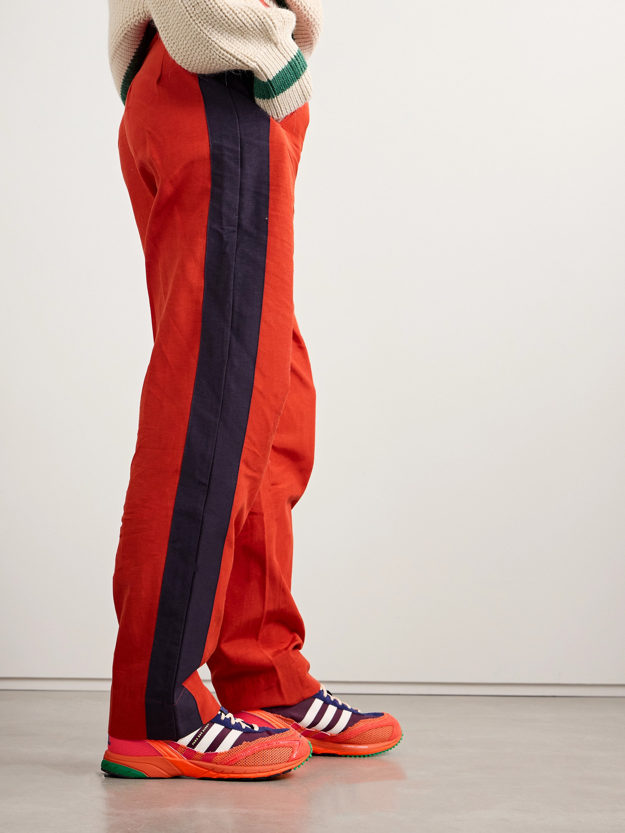 ADIDAS ORIGINALS + BAD BUNNY ADIZERO SL 72 SUEDE AND MESH-TRIMMED SHELL AND LEATHER SNEAKERS