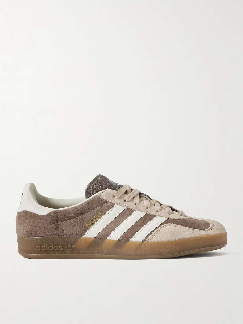 adidas Originals Gazelle Indoor Leather-trimmed Suede Sneakers