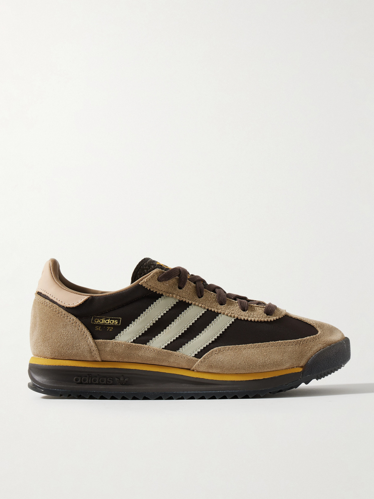 Adidas Originals Sl 72 Rs Suede And Leather-trimmed Canvas Sneakers In Brown