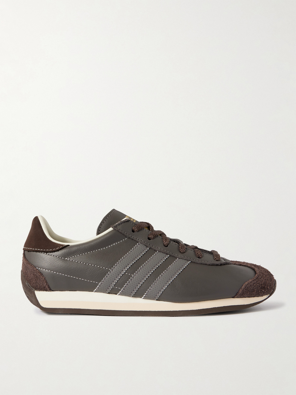 adidas Originals - Country Og Suede-trimmed Leather Sneakers - Gray