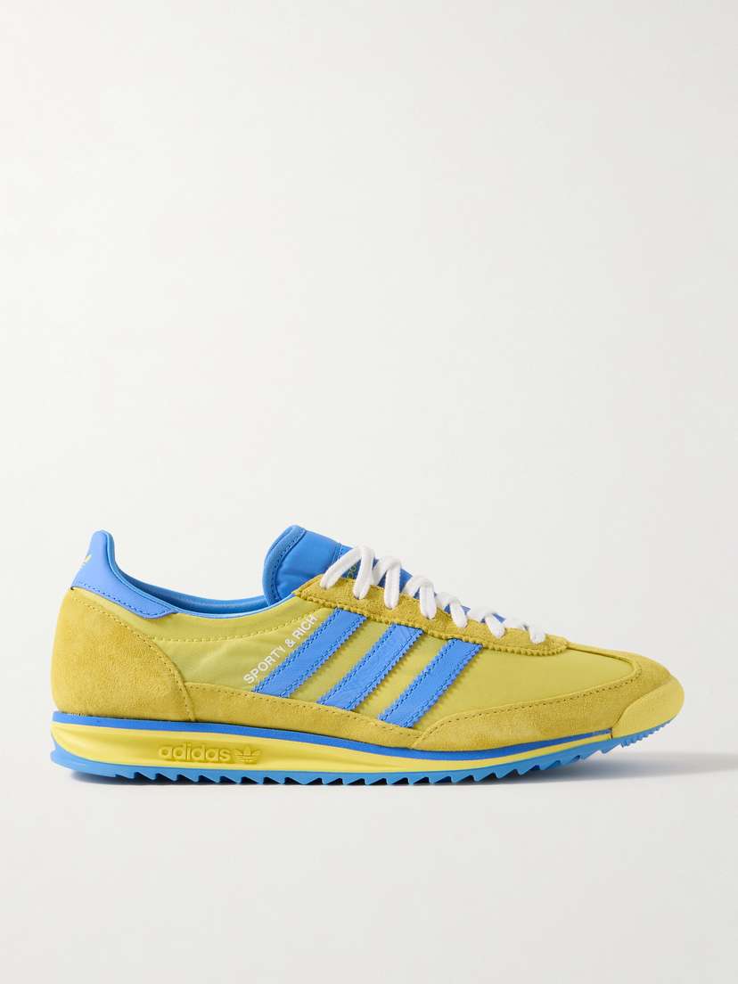 adidas Originals + Sporty & Rich Sl72 Suede And Leather-trimmed Shell Sneakers
