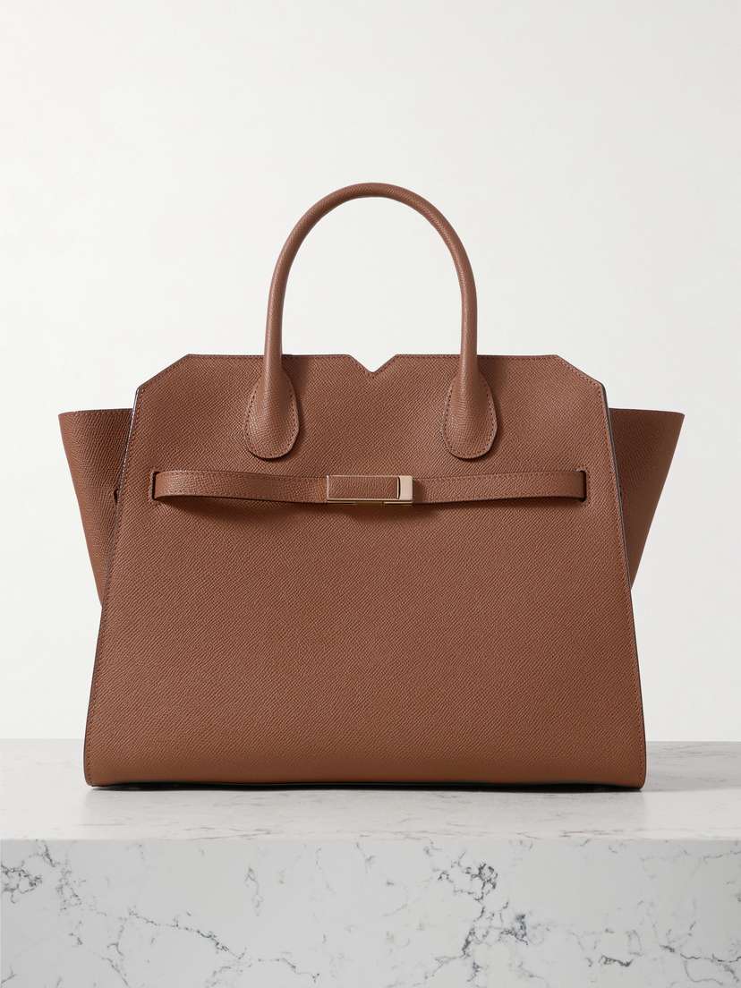 Valextra Milano Medium Textured-leather Shoulder Bag