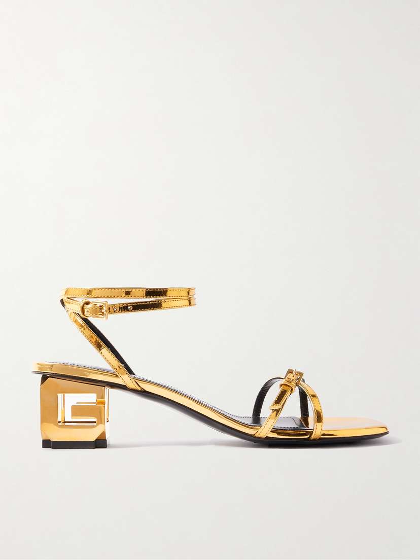 Givenchy G Cube Metallic Leather Sandals