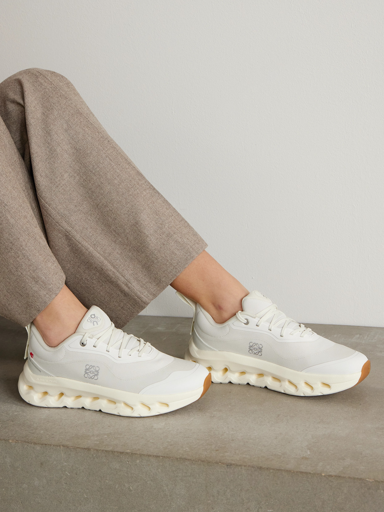 Loewe + On Cloudtilt 2.0 Stretch Recycled-knit Sneakers In White