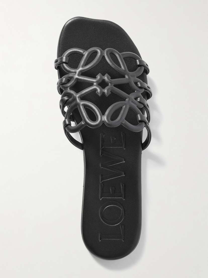 Loewe Petal Anagram Leather Slides