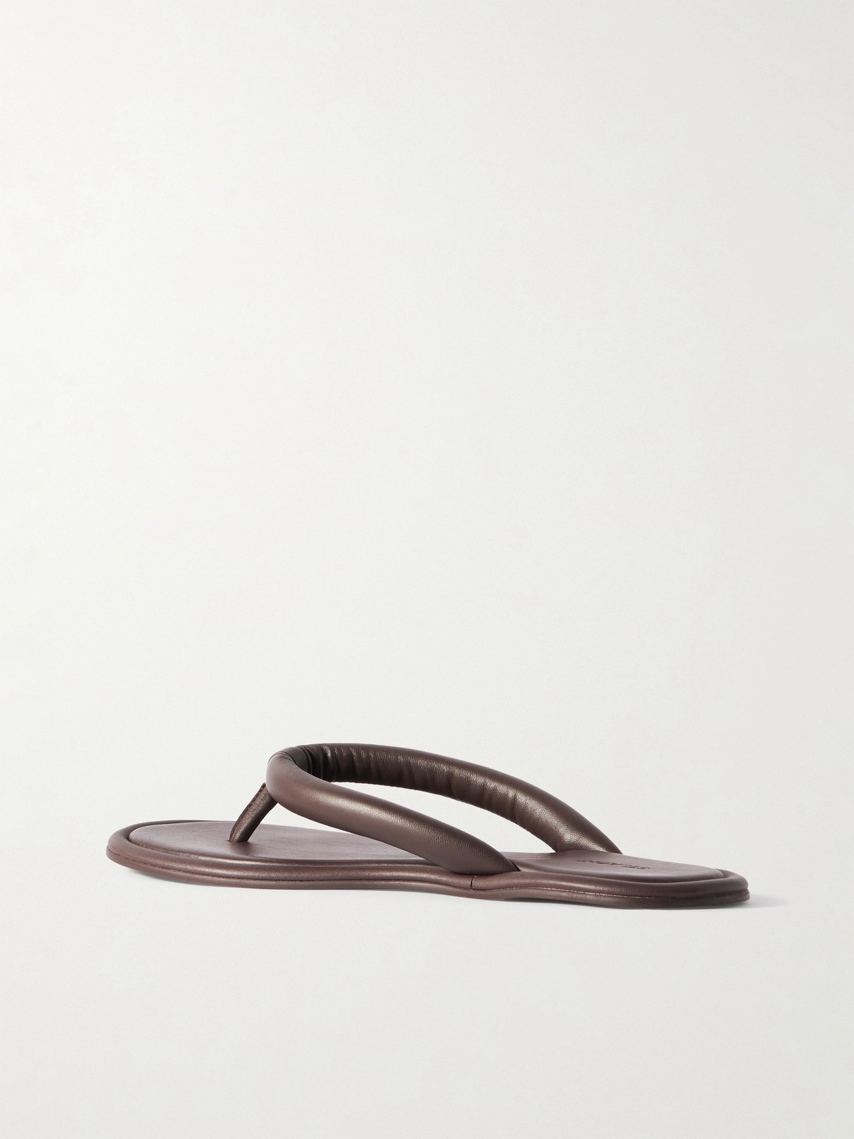 St Agni Leather Flip Flops In Brown