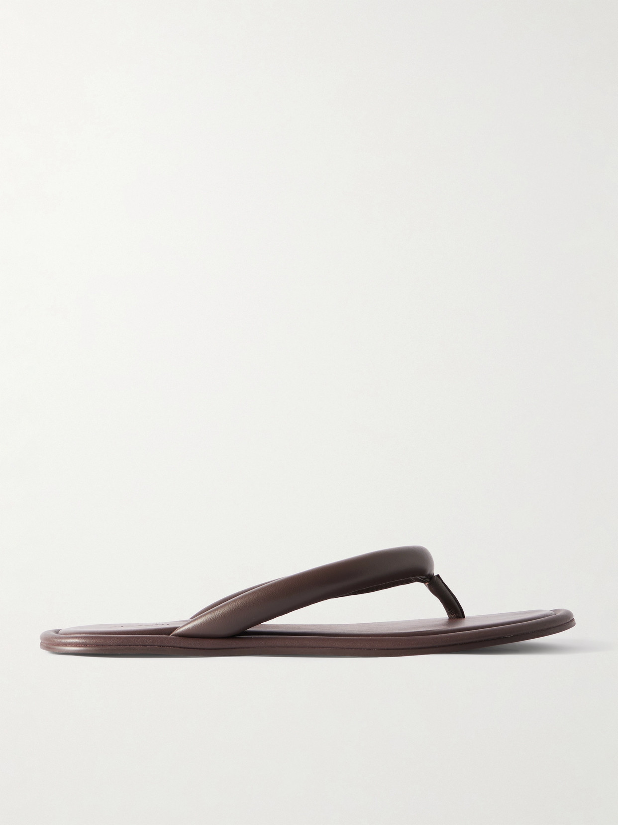 St Agni Leather Flip Flops In Brown