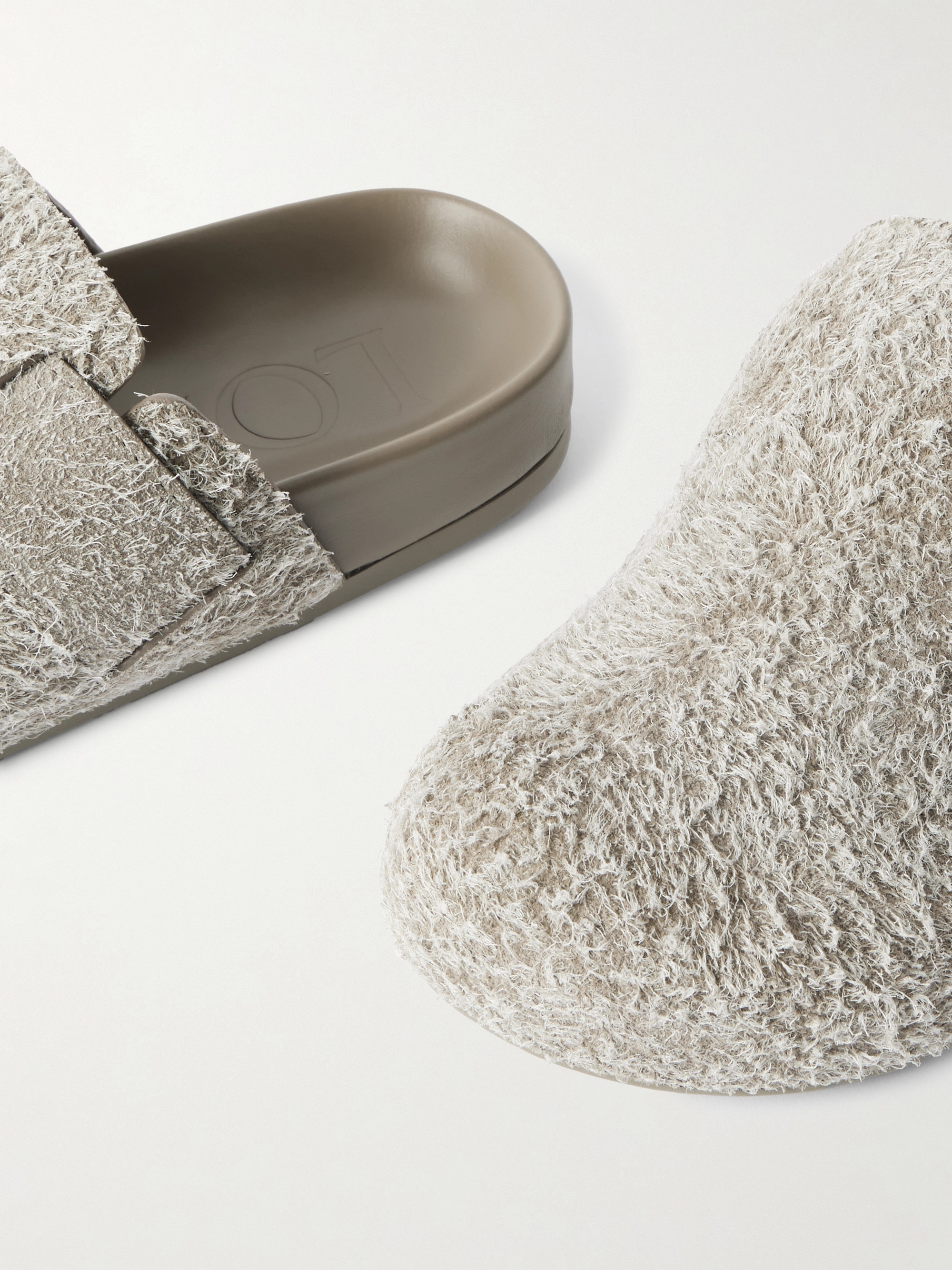 Loewe Ease buckled brushed-suede mules thumbnail