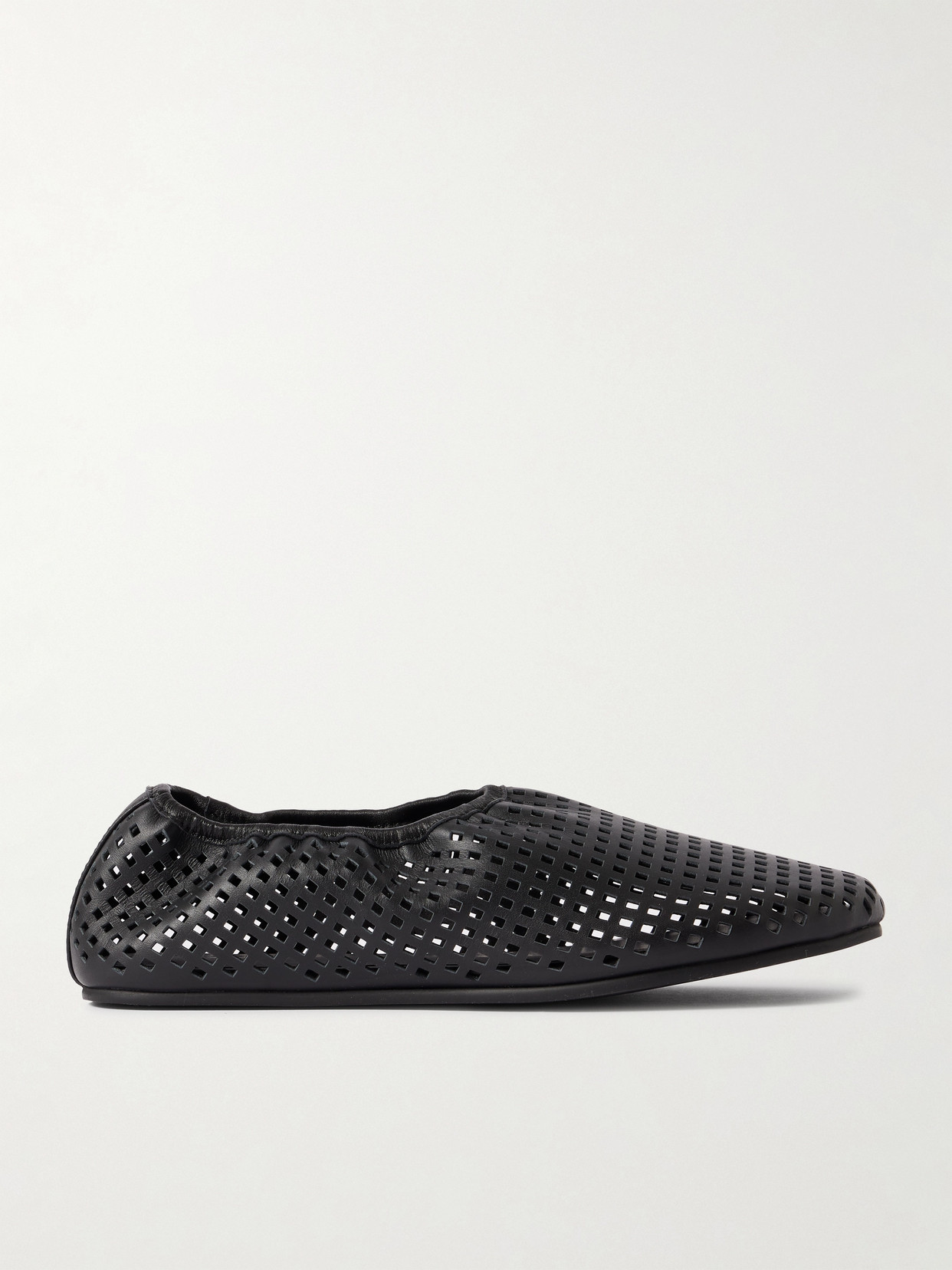 St Agni Perforated Leather Ballet Flats In Black
