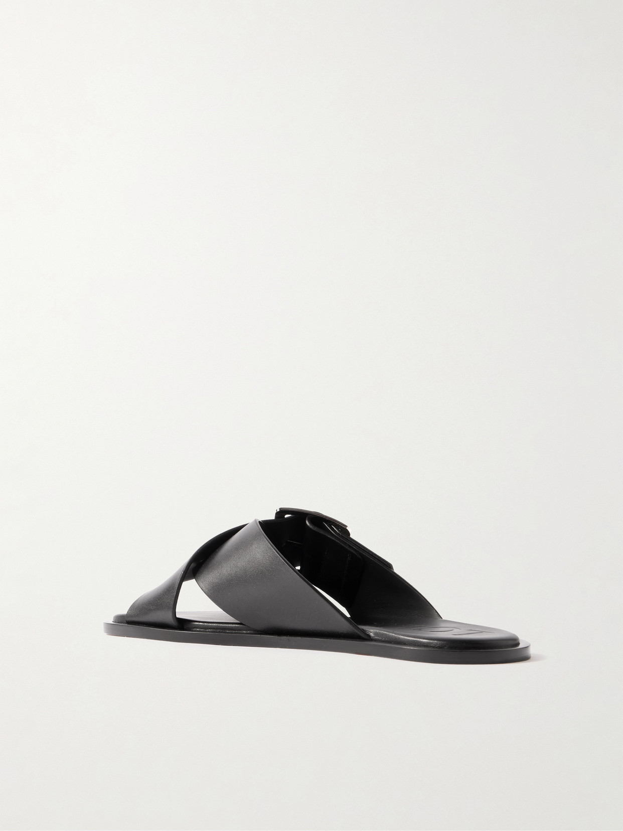 LOEWE PETAL BELT BUCKLED LEATHER SLIDES