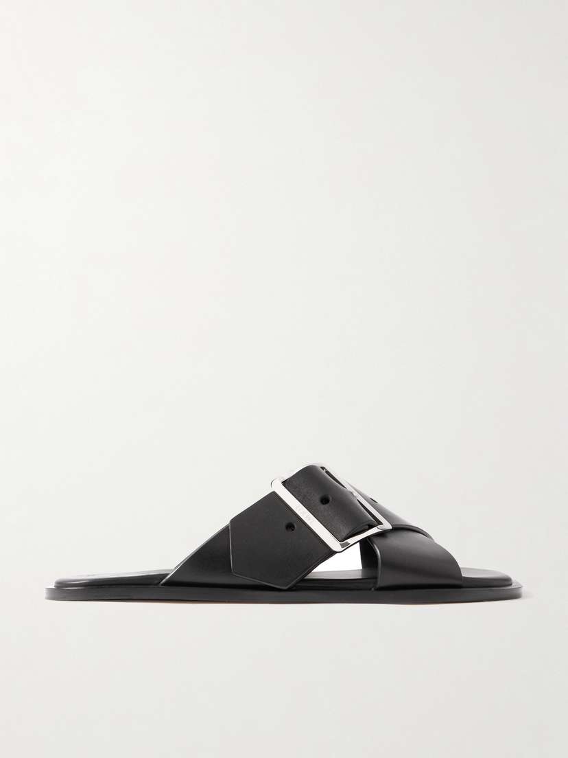 Loewe — Petal Belt buckled leather slides