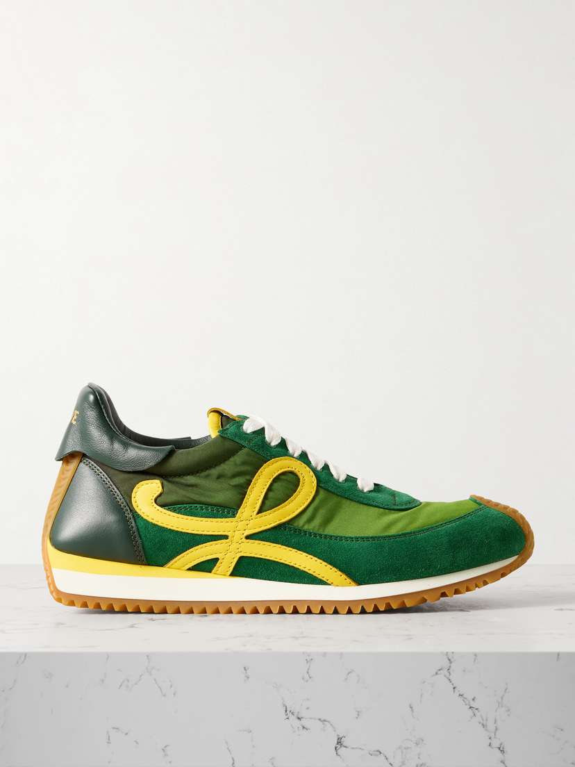 Loewe Flow Runner 2.0 Leather-trimmed Shell And Suede Sneakers