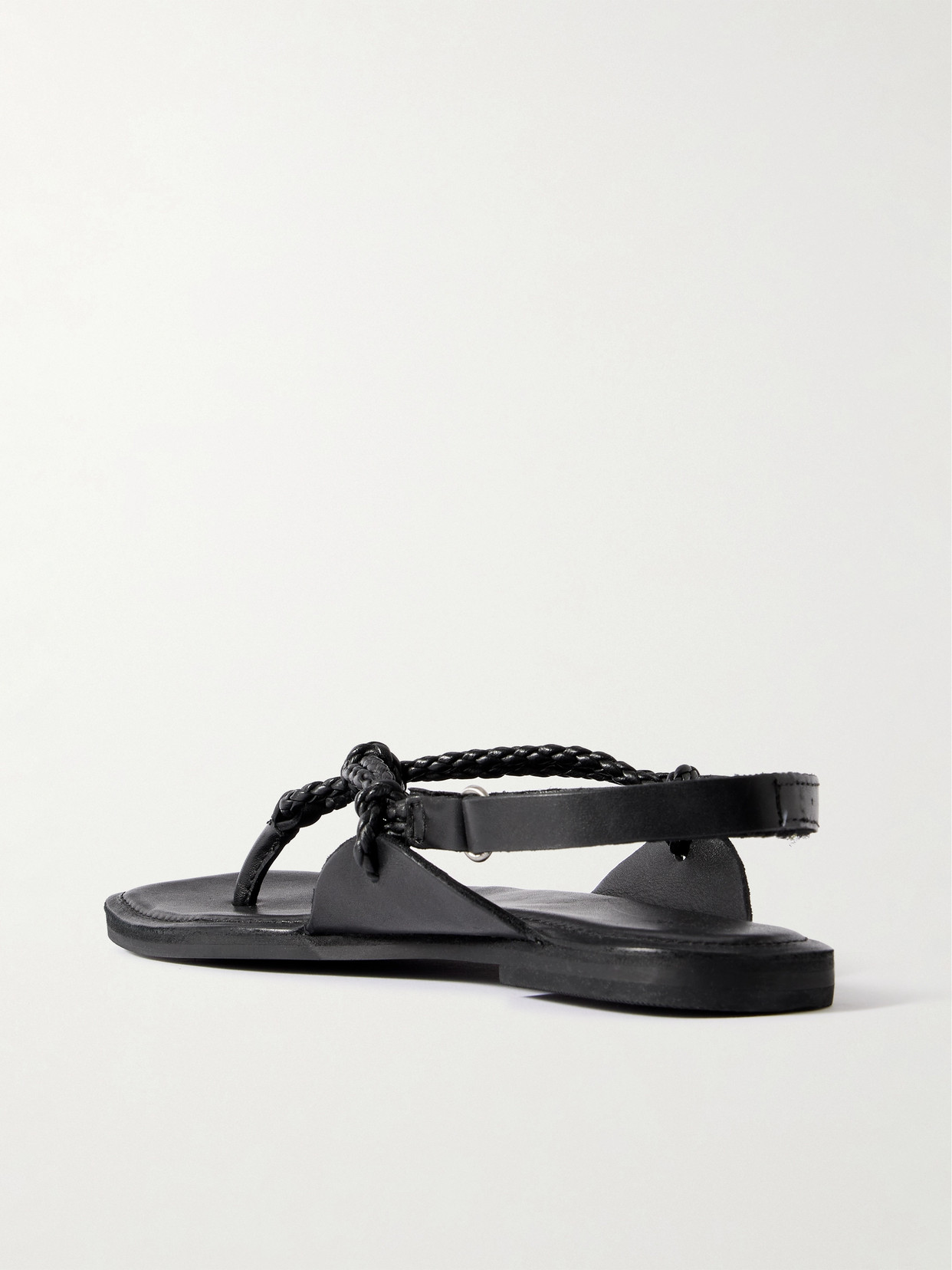 St Agni Woven Leather Sandals In Black