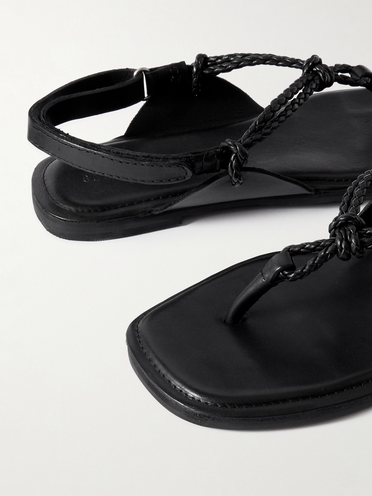 St Agni Woven Leather Sandals In Black