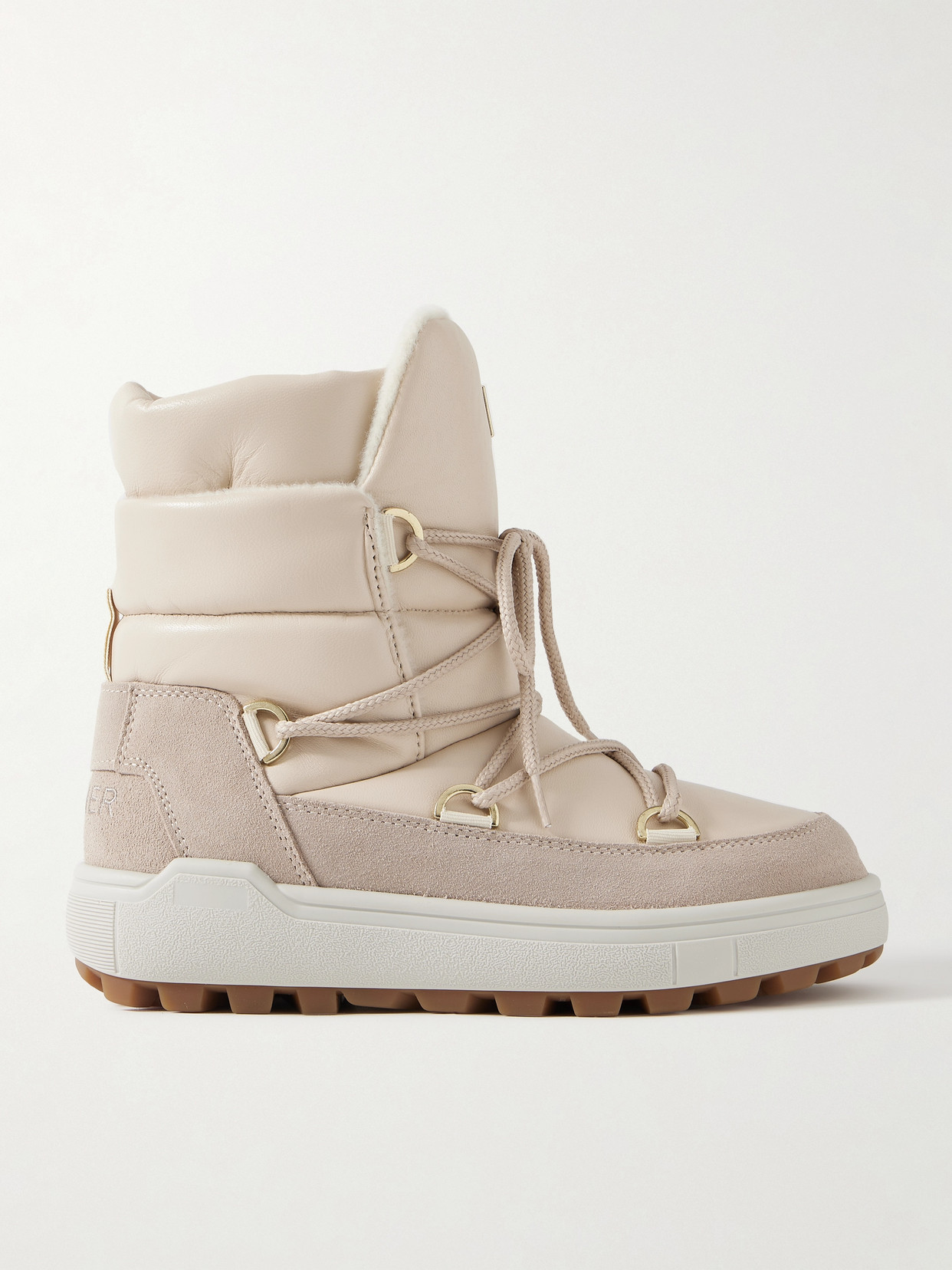 Bogner Chamonix Leather And Suede Snow Boots In Off-white