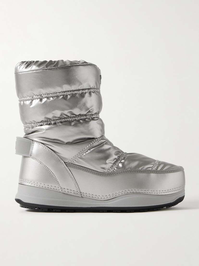 Bogner La Plagne 19 Leather-trimmed Quilted Metallic Shell Snow Boots