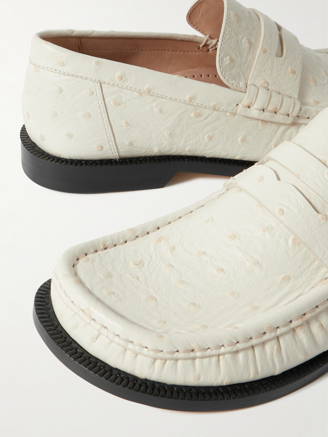 LOEWE CAMPO TEXTURED-LEATHER LOAFERS