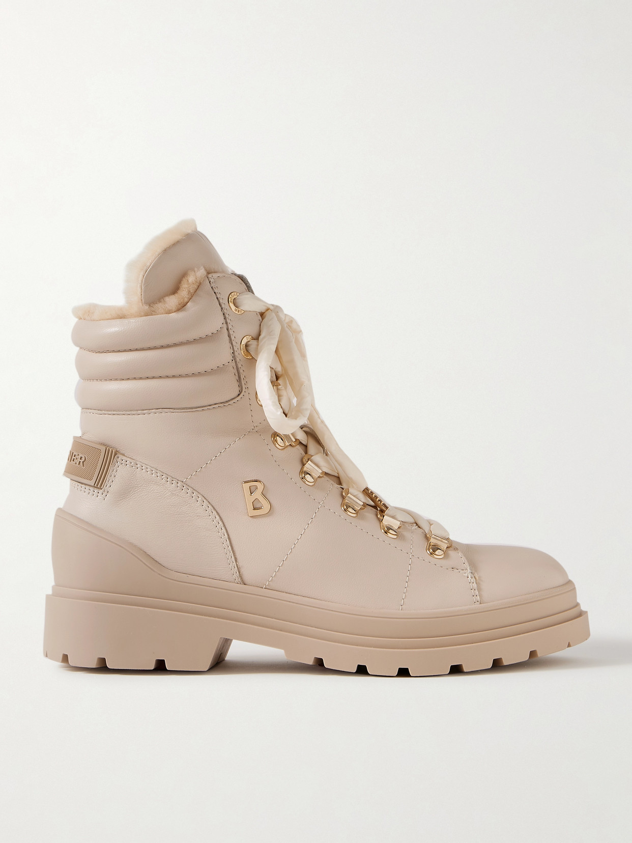 Bogner St. Moritz 14 Shearling-lined Leather Ankle Boots In Neutrals