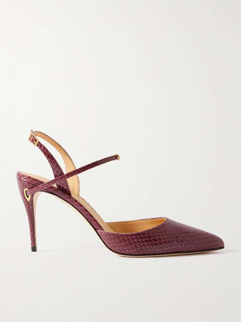 Jennifer Chamandi Vittorio 85 Elaphe Point-toe Slingback Pumps