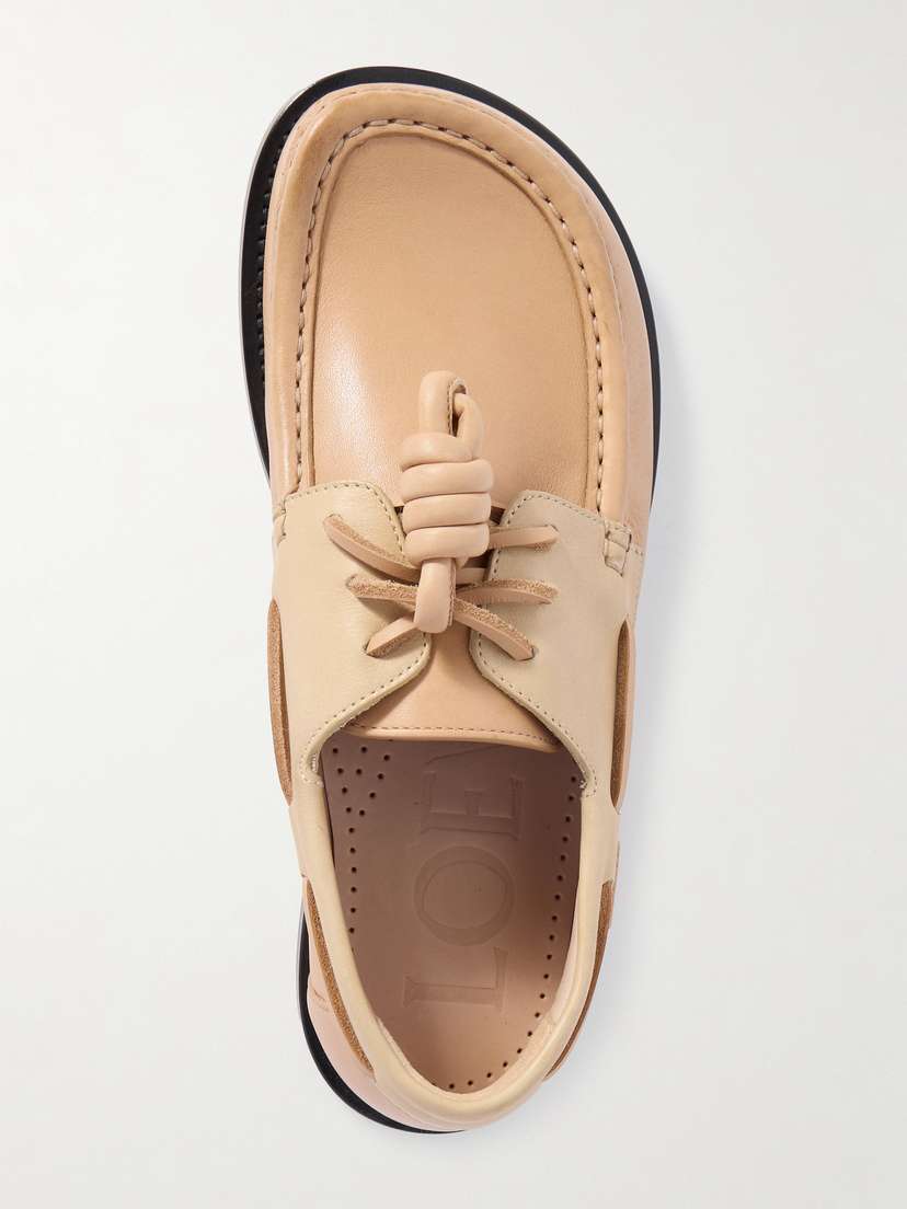 Loewe Campo Knotted Leather Loafers