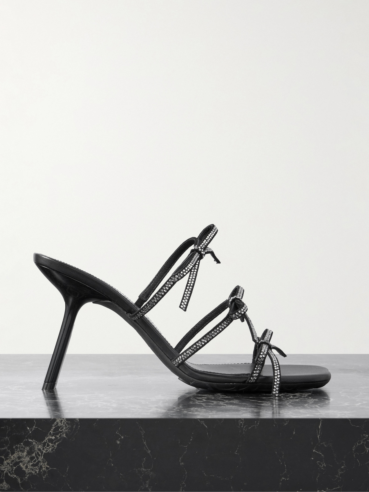 Petal Bow Crystal-Embellished Sandals