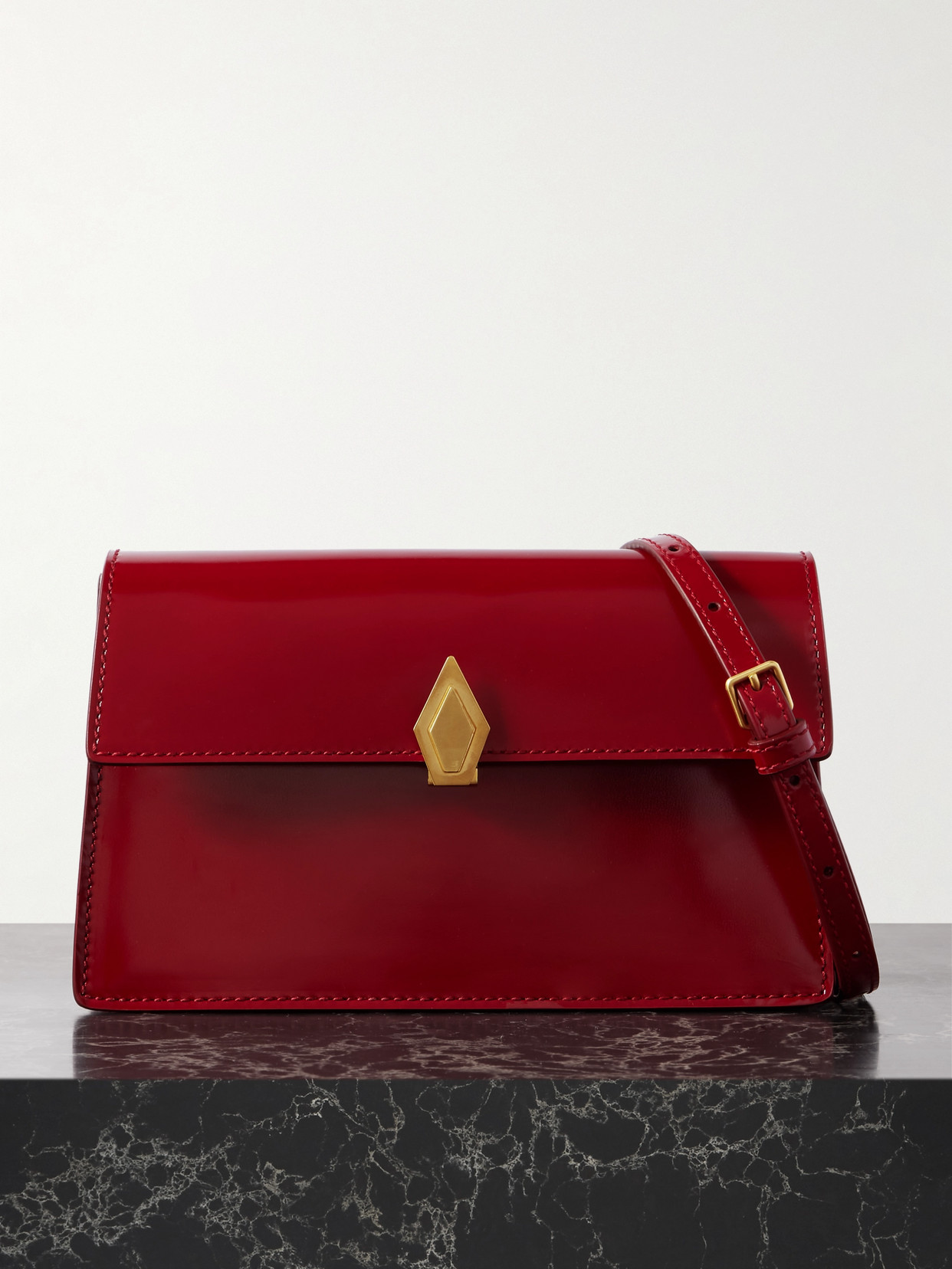 Metier Parallel 22 Leather Shoulder Bag In Red