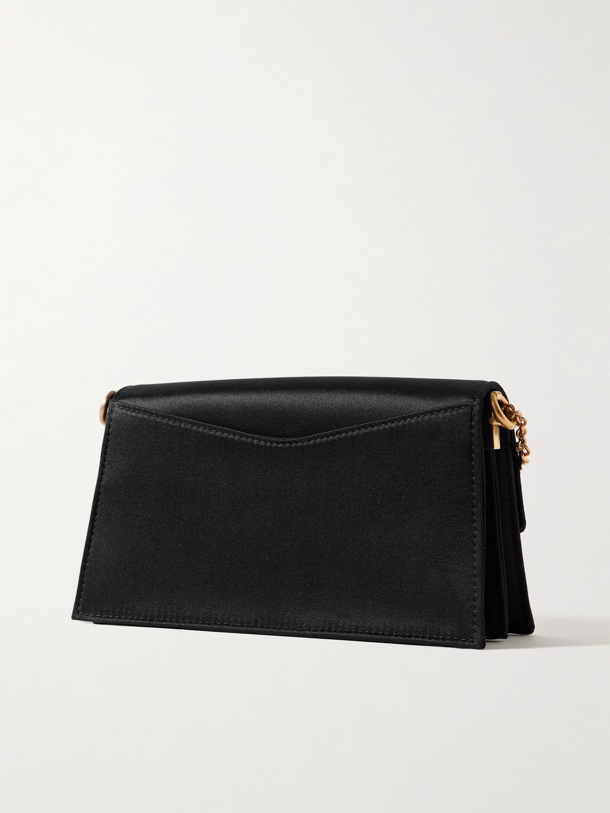 Metier Roma Silk-satin Shoulder Bag In Black