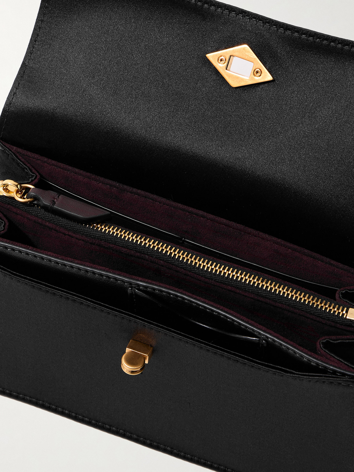 Metier Roma Silk-satin Shoulder Bag In Black