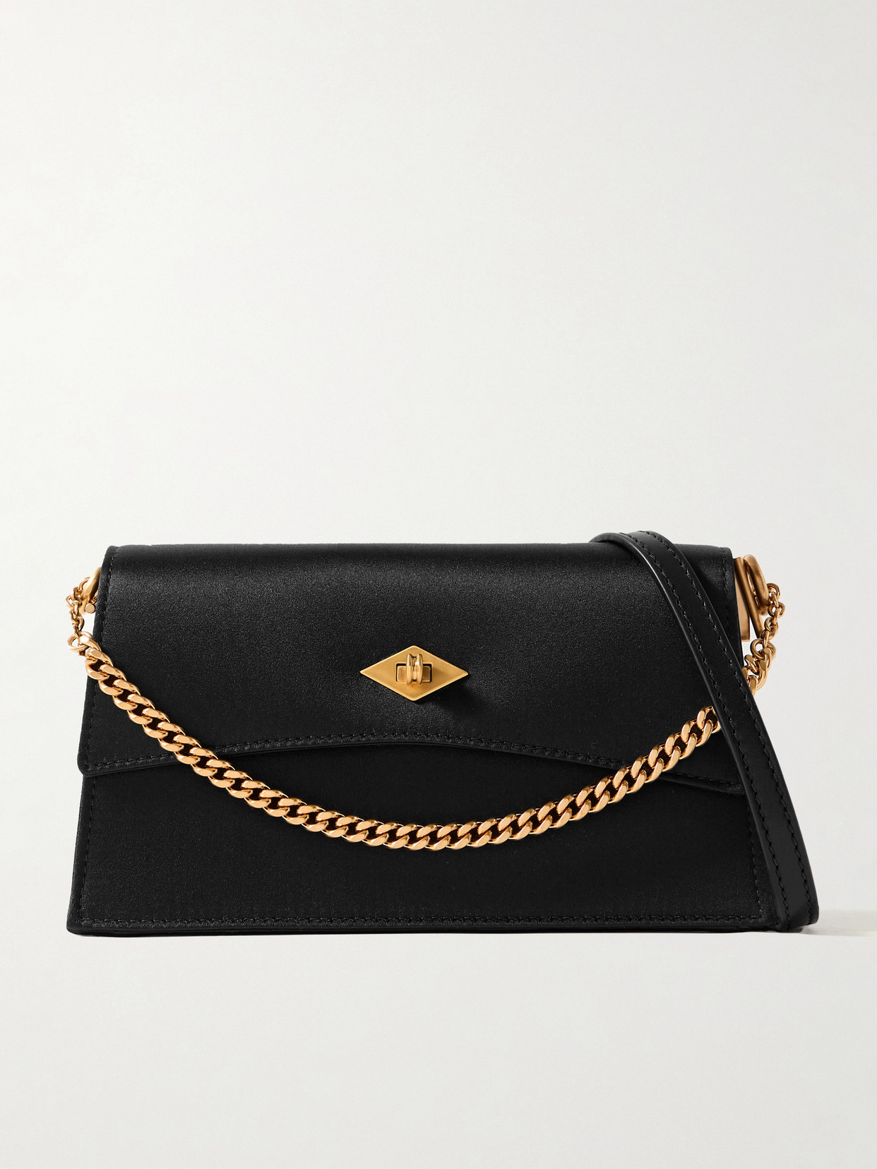 Metier Roma Silk-satin Shoulder Bag In Black