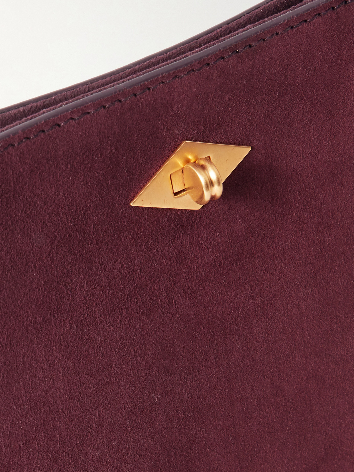 Metier Stowaway Suede Shoulder Bag In Burgundy