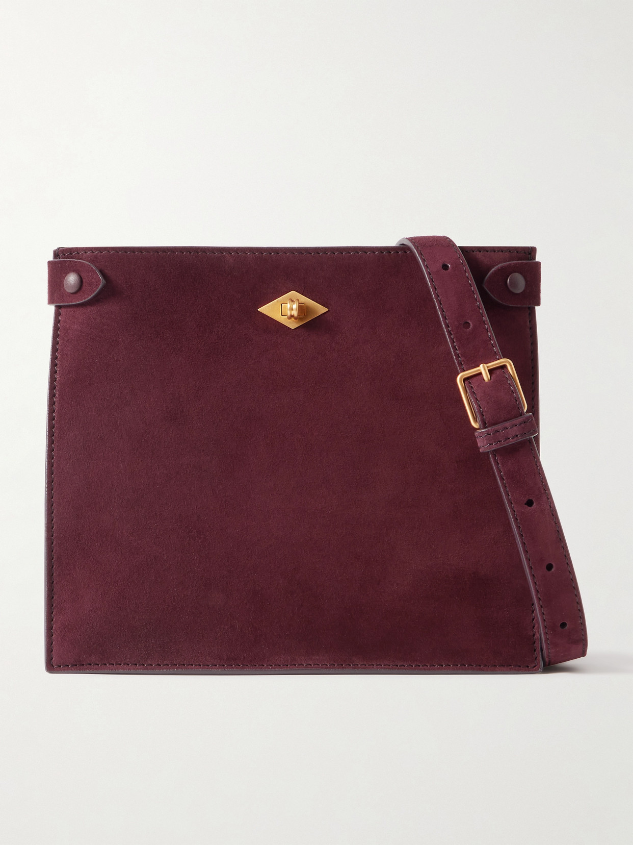 Metier Stowaway Suede Shoulder Bag In Burgundy