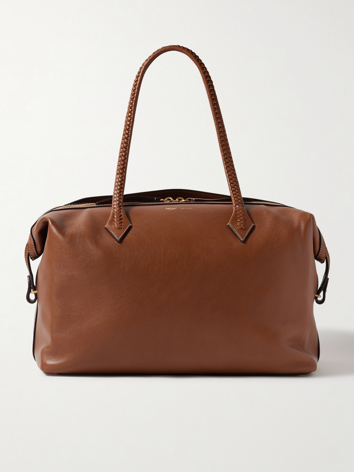 Metier Perriand All Day Braided Leather Tote In Brown