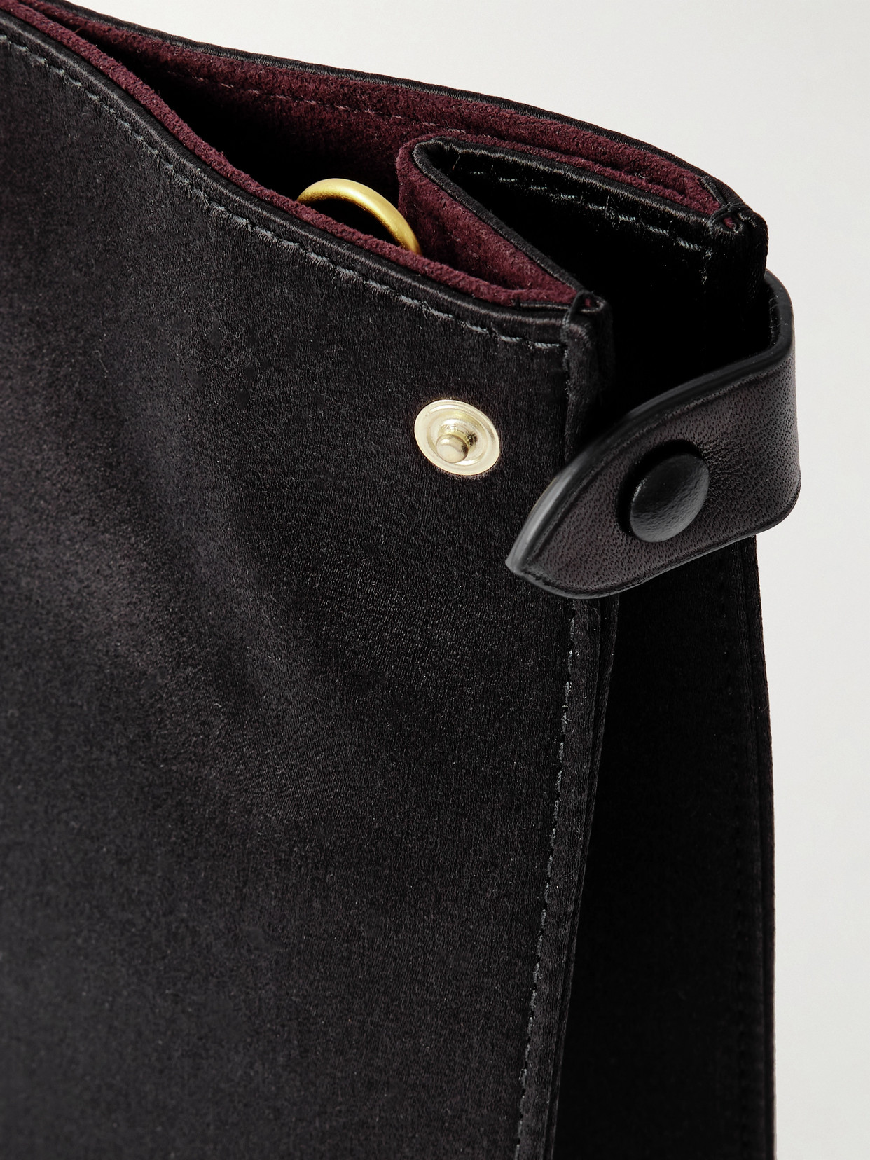 Metier Stowaway Leather-trimmed Satin Shoulder Bag In Black
