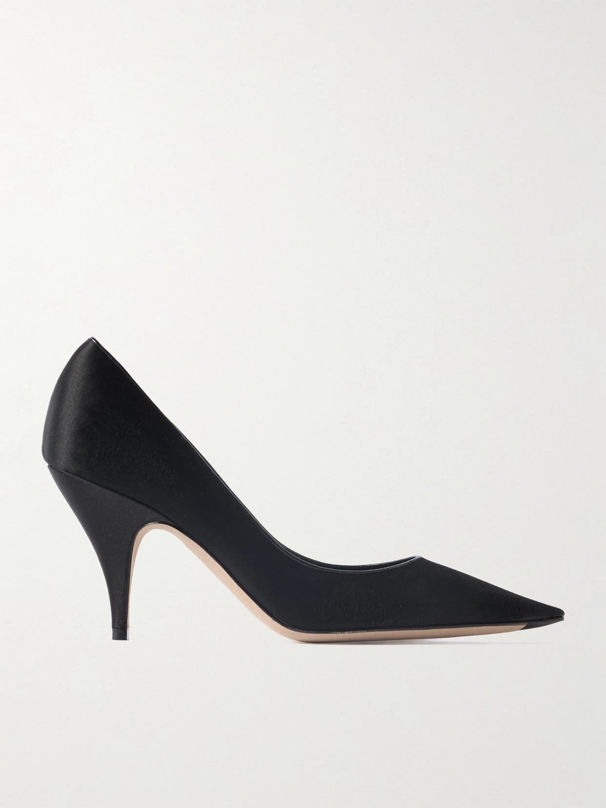 The Row Uxor Distressed Satin Pumps In Black