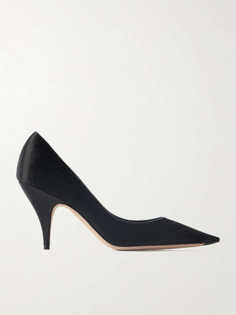 The Row Uxor Distressed Satin Pumps