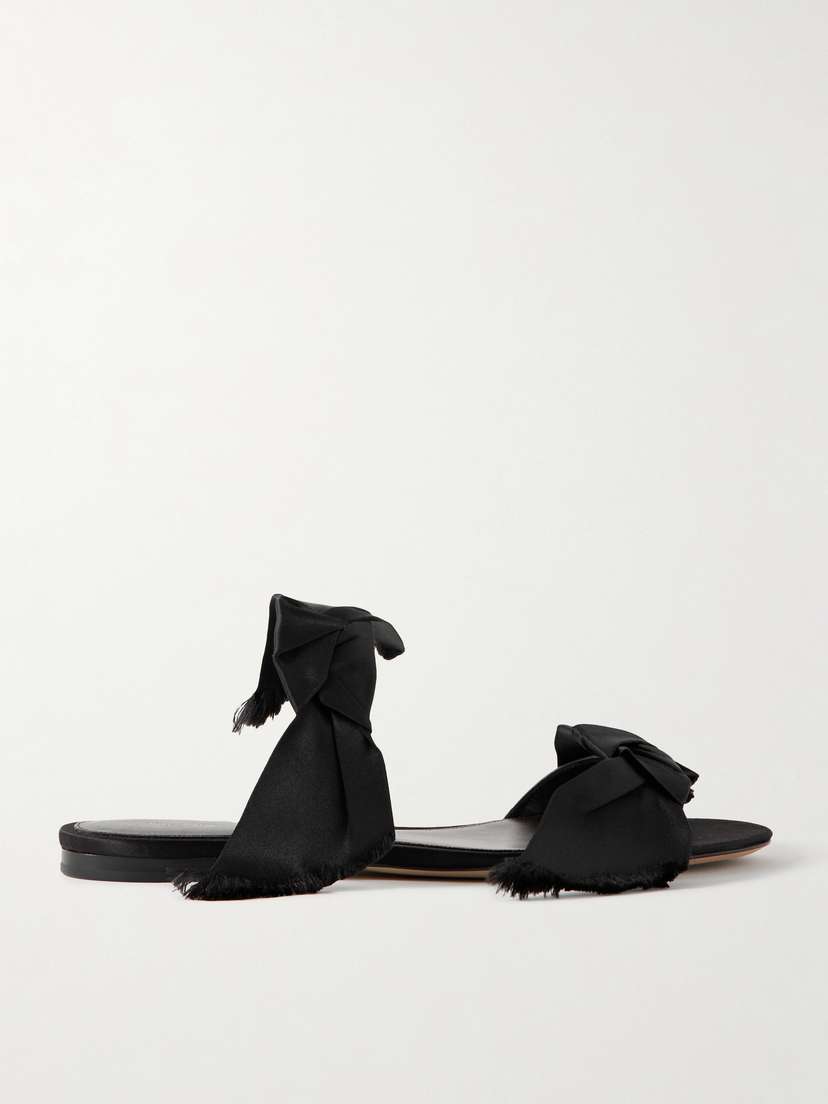 The Row Vika Knot Frayed Satin Sandals