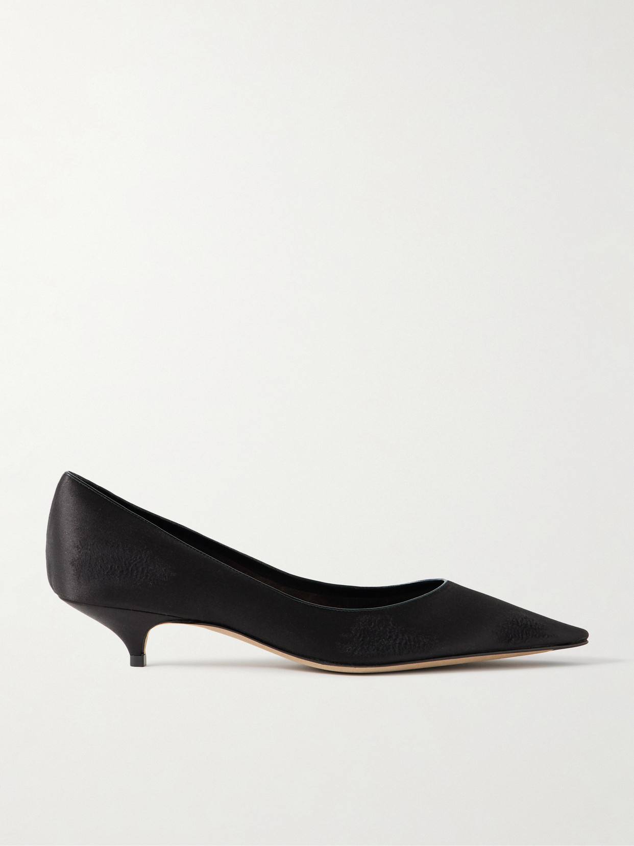 The Row Liisa Distressed Kitten-heel Pumps In Black