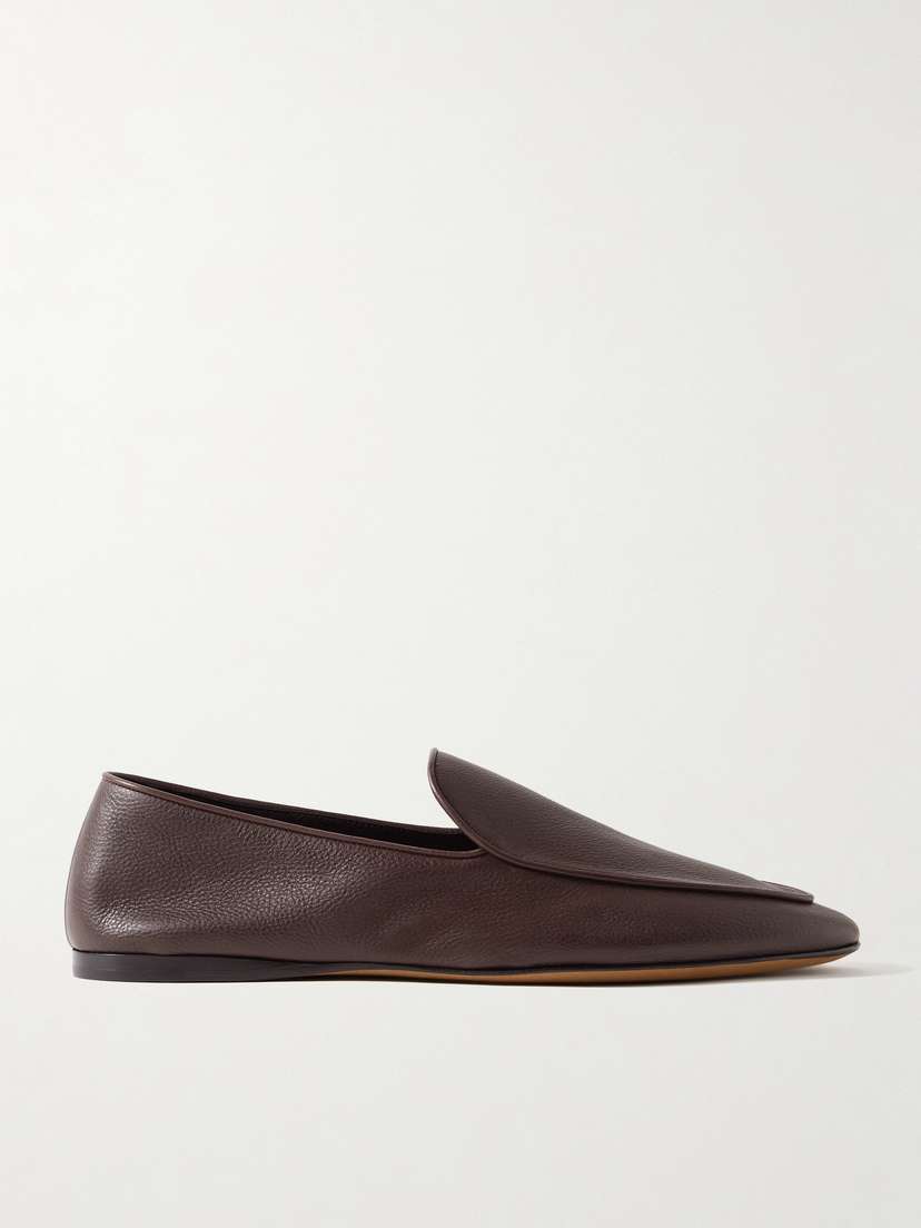 The Row Hereditas Textured-leather Loafers - IT35