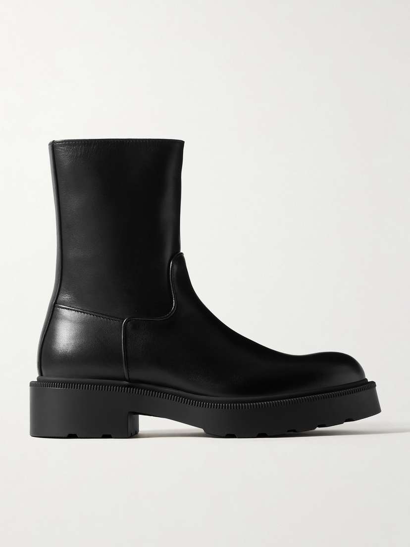 The Row Nobilis Leather Ankle Boots