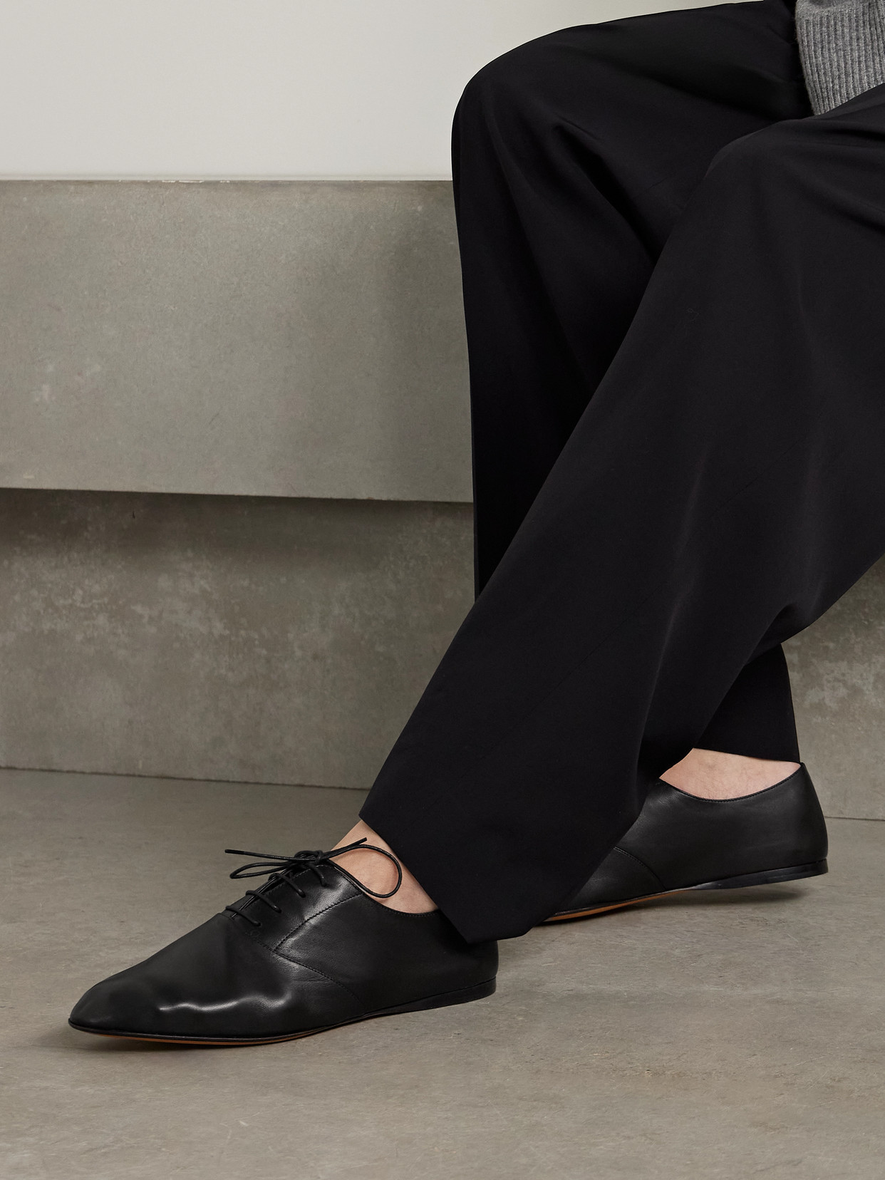 The Row Woman Lace-up Shoes Black Size 7.5 Leather